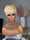 Glueless tousled pixie wig with effortless texture, ideal for a carefree yet polished style.