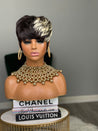 Glueless natural pixie cut wig for Black women, offering a realistic look and easy wear.
