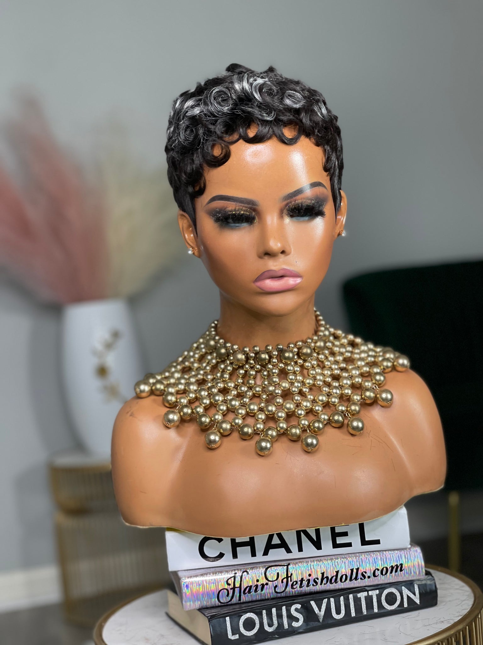Glueless layered pixie wig in black hair, providing a stylish and modern look for Black women.