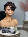 Glueless asymmetrical pixie wig with a modern cut, perfect for Black women seeking an edgy style.