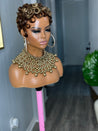 Glueless sleek pixie cut wig with a natural shine, designed for Black women’s hair needs.