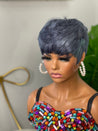 Glueless ombre pixie cut wig with a seamless color transition, perfect for a trendy Black woman.