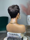 Glueless asymmetrical pixie wig with a modern cut, perfect for Black women seeking an edgy style.