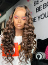 Glueless long chocolate colored wig for a casual, elegant look