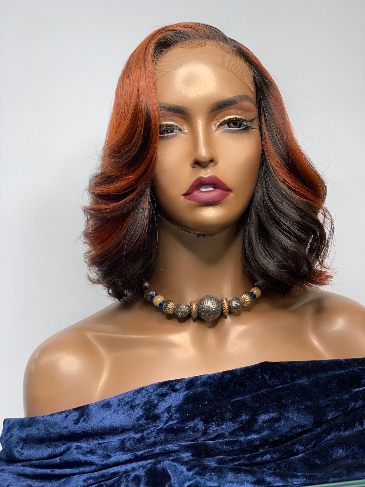 Invisible lace glueless bob wig for a seamless hairline blend.