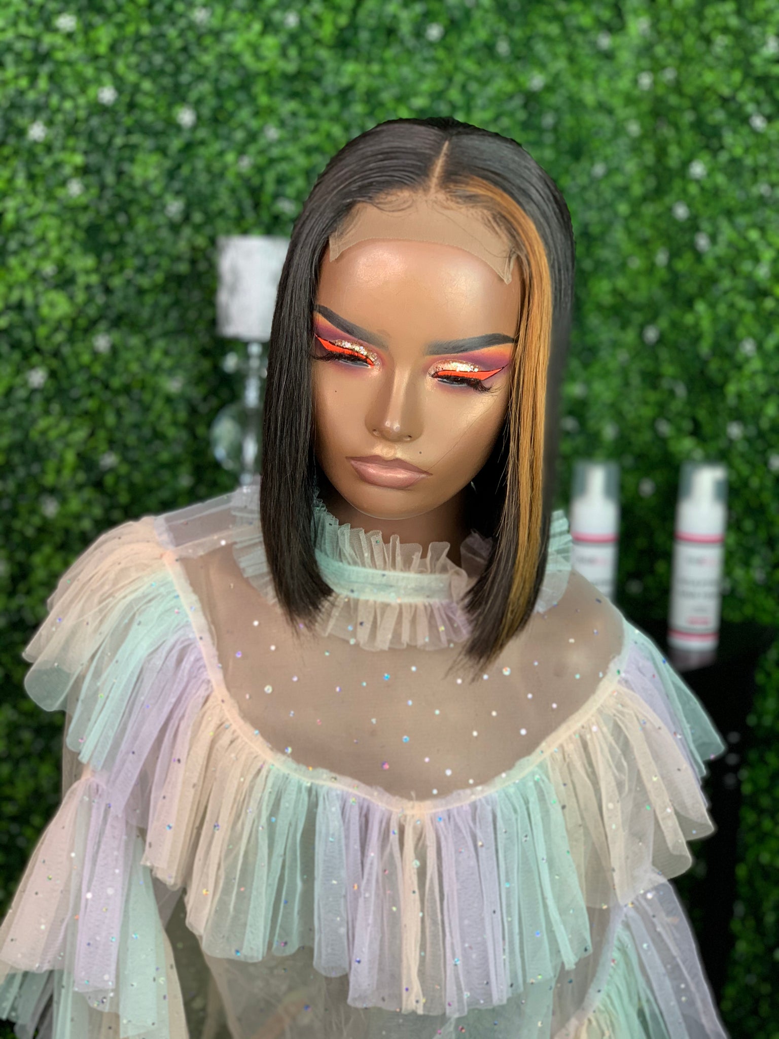 Silk press bob wig for a sleek, bone-straight finish without glue
